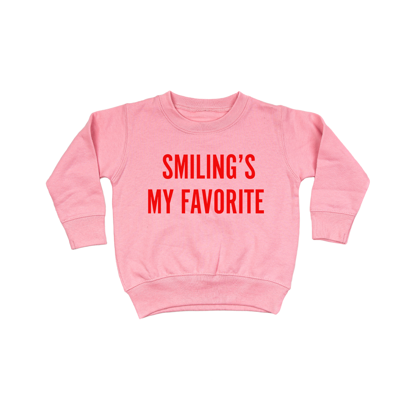 Smiling's My Favorite (Red) - Kids Sweatshirt (Pink)
