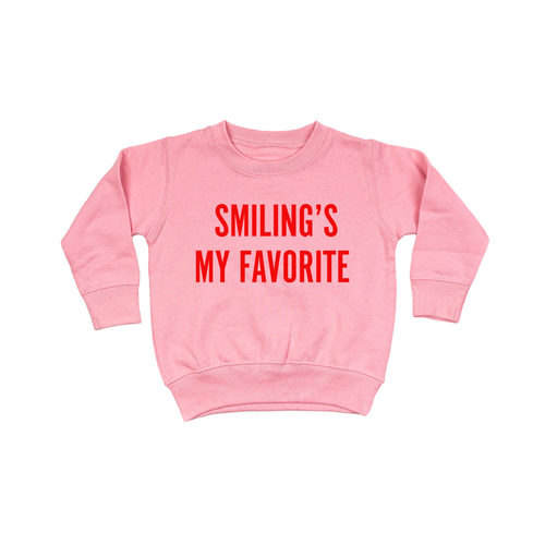 Smiling's My Favorite (Red) - Kids Sweatshirt (Pink)