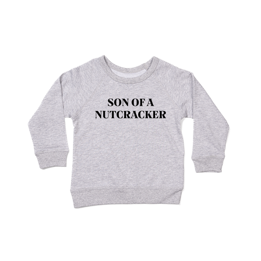 Son of a Nutcracker (Black) - Kids Sweatshirt (Heather Gray)