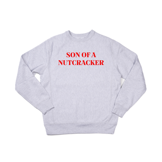 Son of a Nutcracker (Red) - Heavyweight Sweatshirt (Heather Gray)