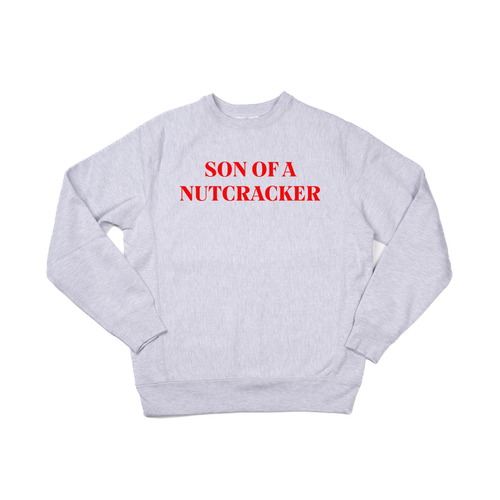 Son of a Nutcracker (Red) - Heavyweight Sweatshirt (Heather Gray)