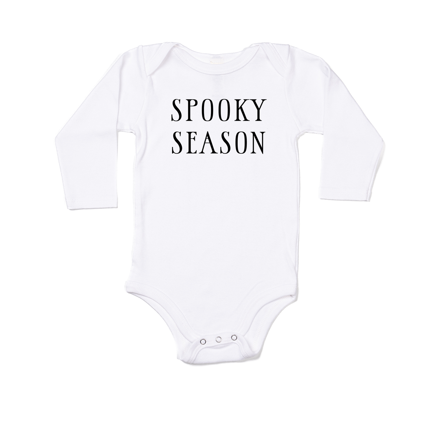 Spooky Season (Black) - Bodysuit (White, Long Sleeve)