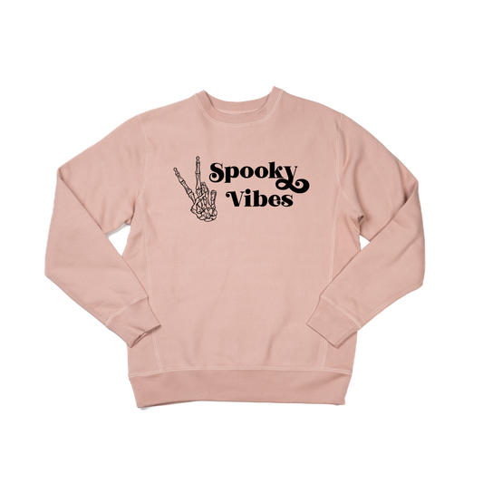 Spooky Vibes (Black) - Heavyweight Sweatshirt (Dusty Rose)