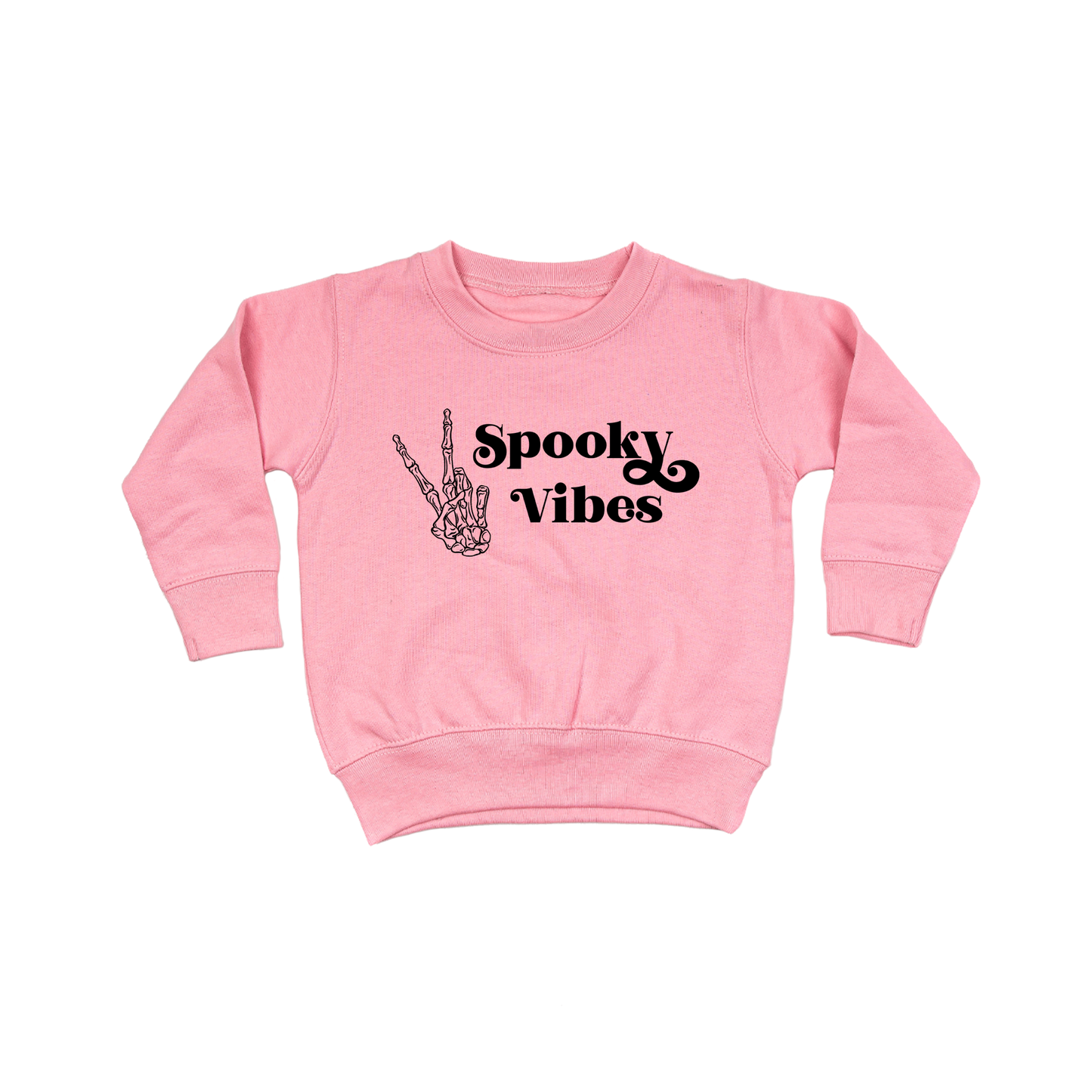 Spooky Vibes (Black) - Kids Sweatshirt (Pink)