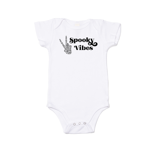 Spooky Vibes (Black) - Bodysuit (White, Short Sleeve)