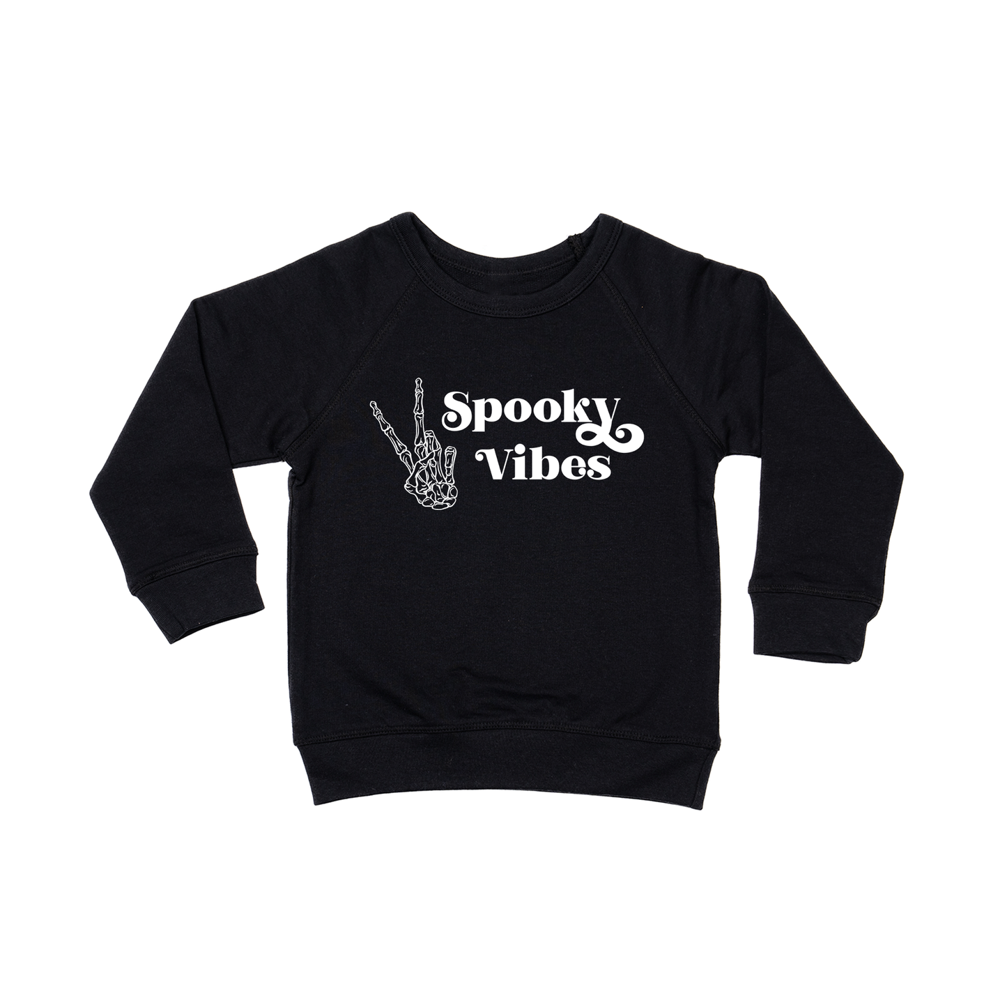 Spooky Vibes (White) - Kids Sweatshirt (Black)