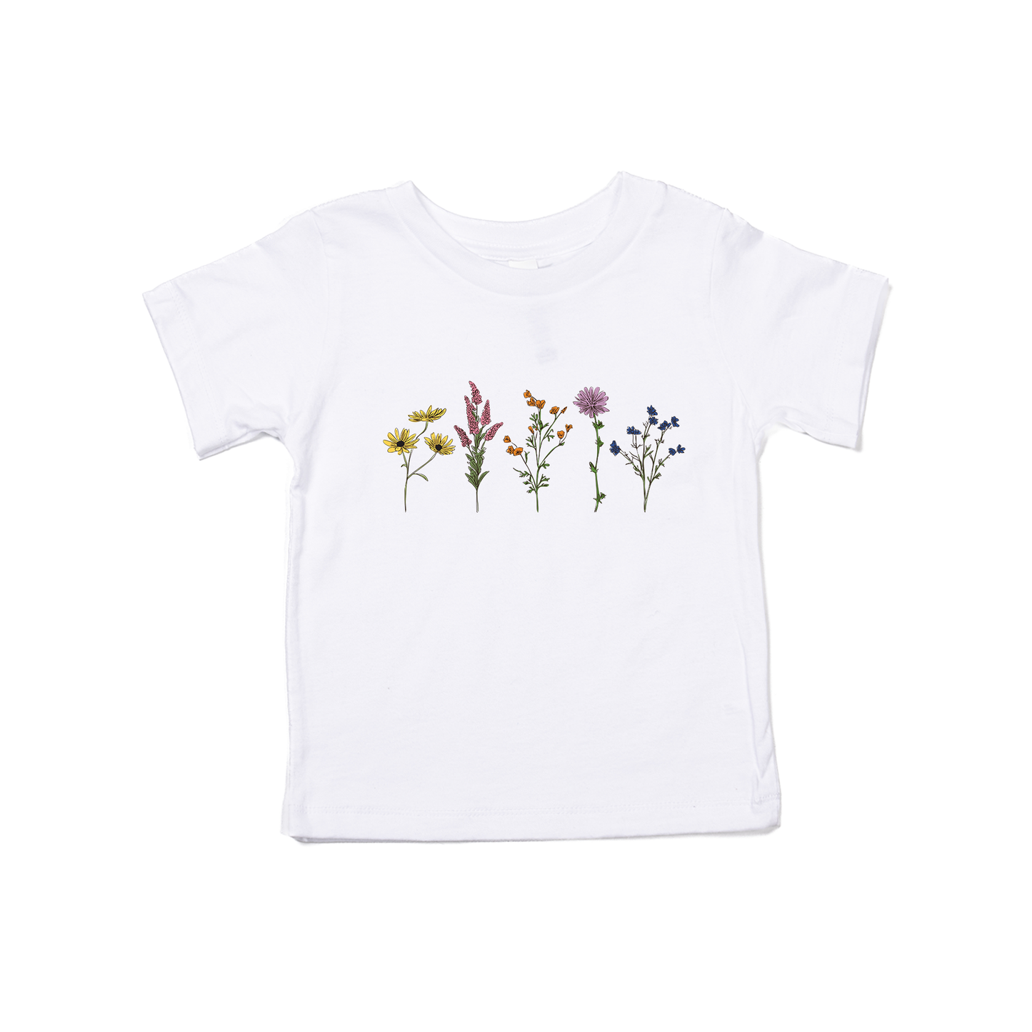 Spring Flowers - Kids Tee (White)