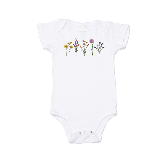 Spring Flowers - Bodysuit (White, Short Sleeve)