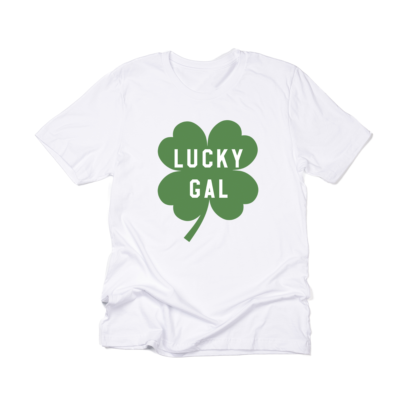 Lucky Gal (St. Patrick's,  Across Front) - Tee (White)