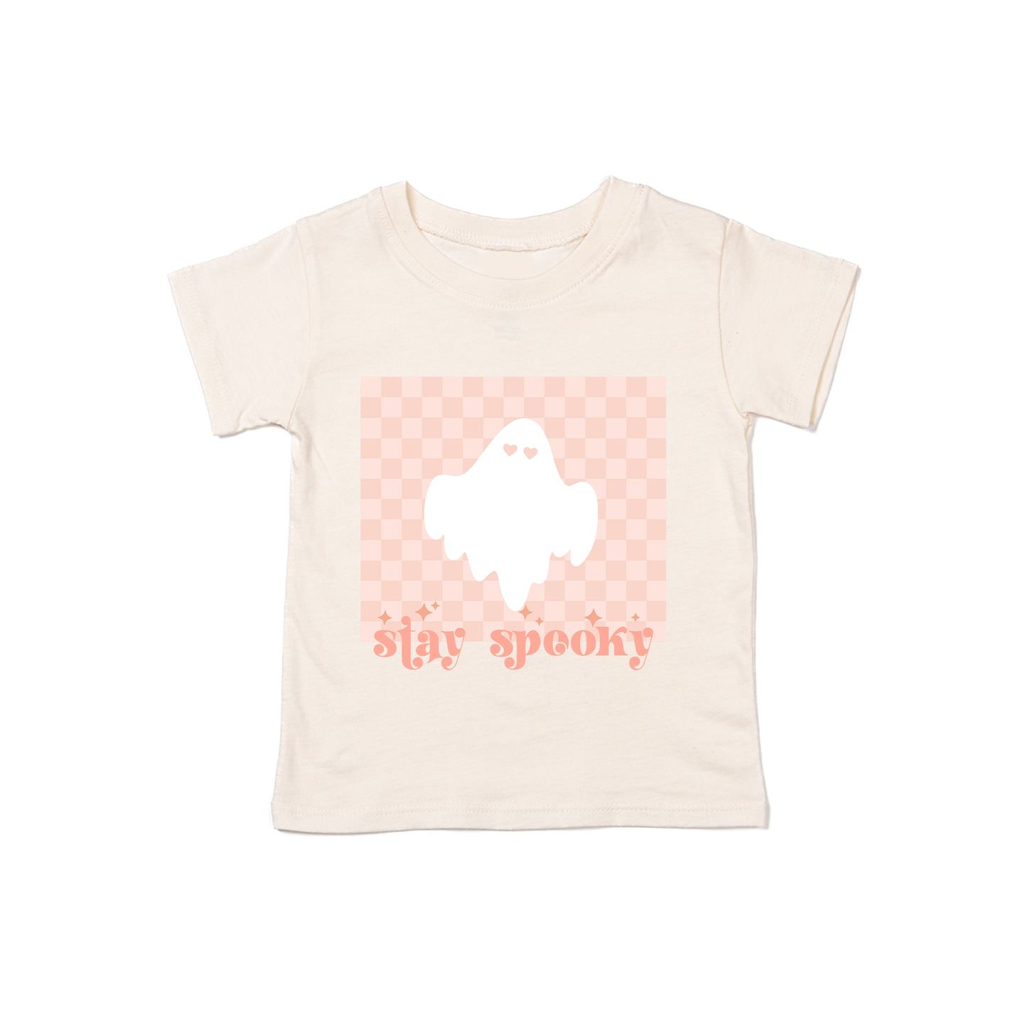 Stay Spooky Checkered - Kids Tee (Natural)
