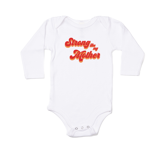 Strong like my Mother - Bodysuit (White, Long Sleeve)