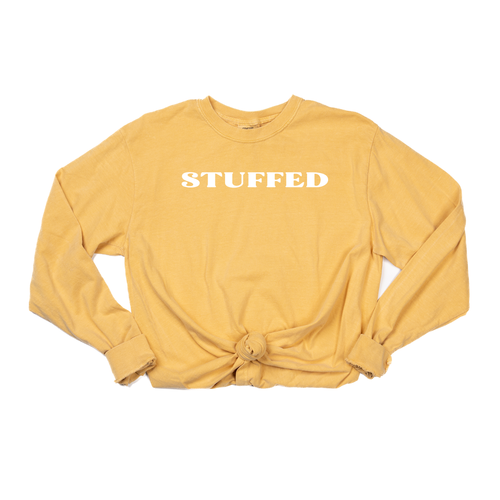 Stuffed (White) - Tee (Vintage Mustard, Long Sleeve)