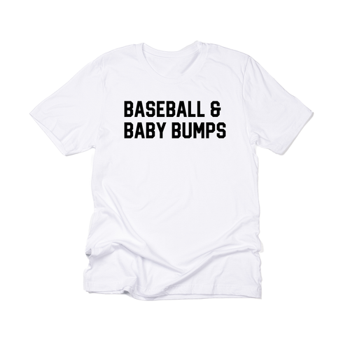 Baseball & Baby Bumps (Black) - Tee (White)