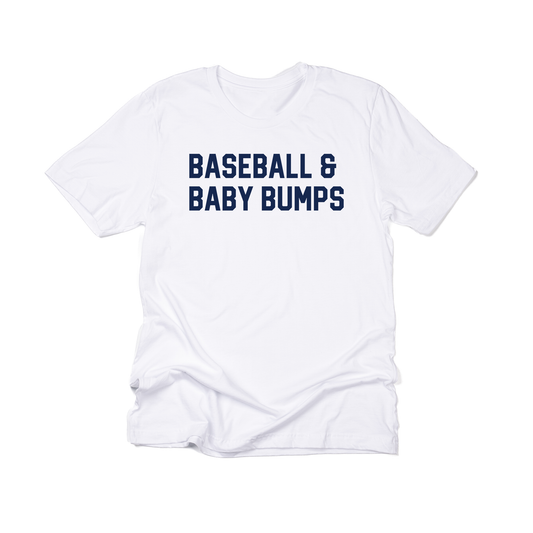 Baseball & Baby Bumps (Navy) - Tee (White)
