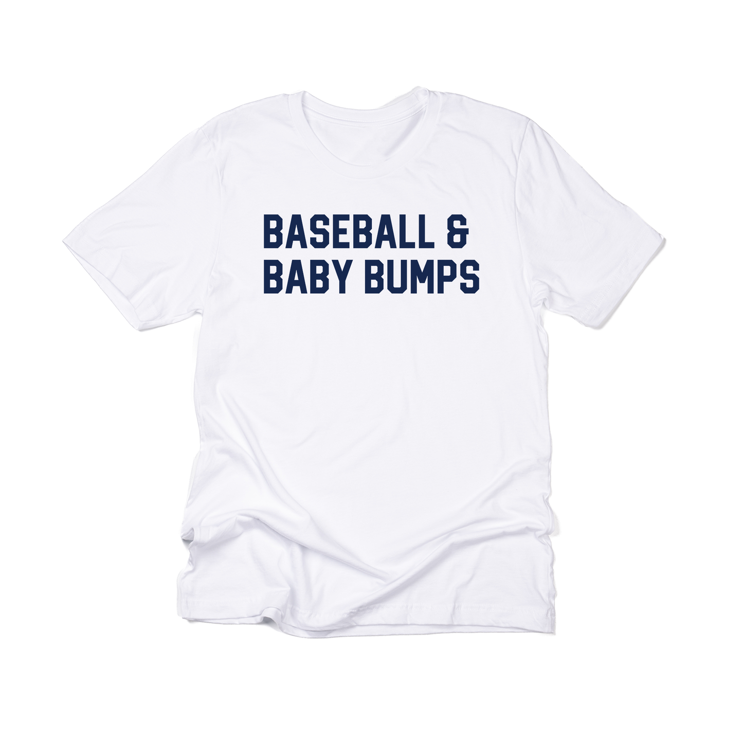 Baseball & Baby Bumps (Navy) - Tee (White)