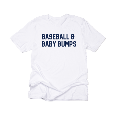 Baseball & Baby Bumps (Navy) - Tee (White)