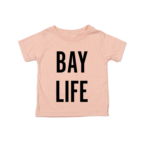 Bay Life (Black) - Kids Tee (Peach)