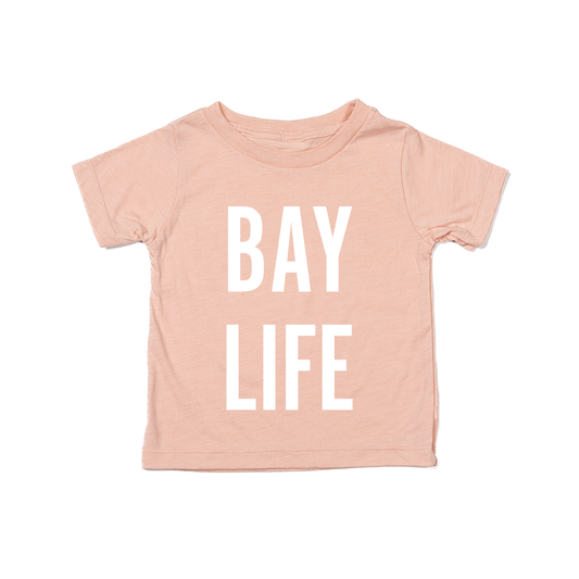 Bay Life (White) - Kids Tee (Peach)