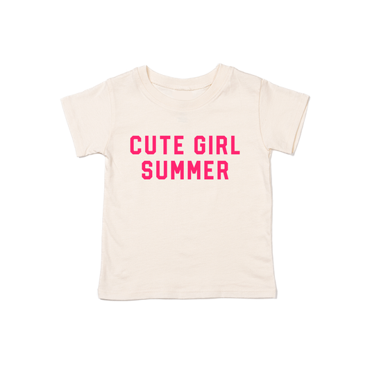 Cute Girl Summer (Hot Pink) - Kids Tee (Natural)