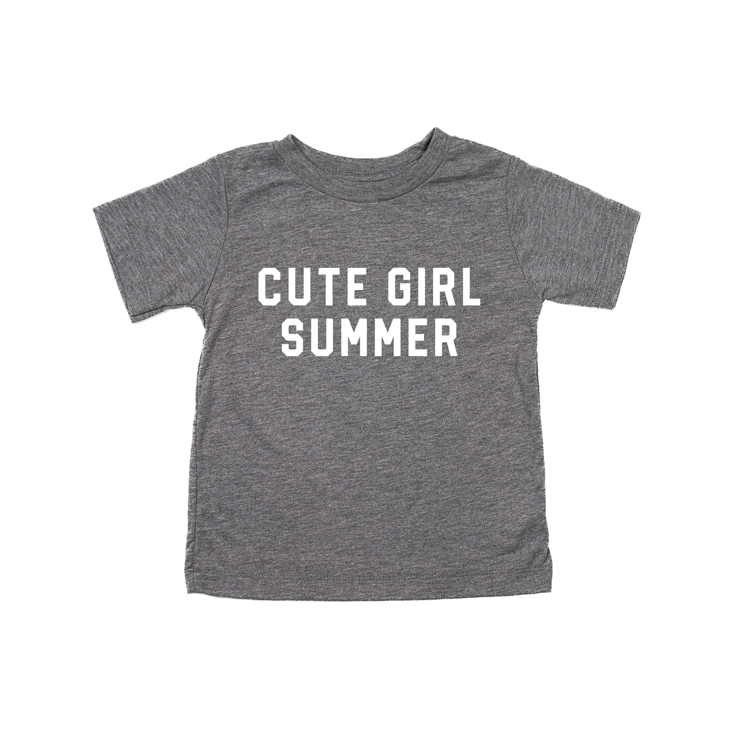 Cute Girl Summer (White) - Kids Tee (Gray)