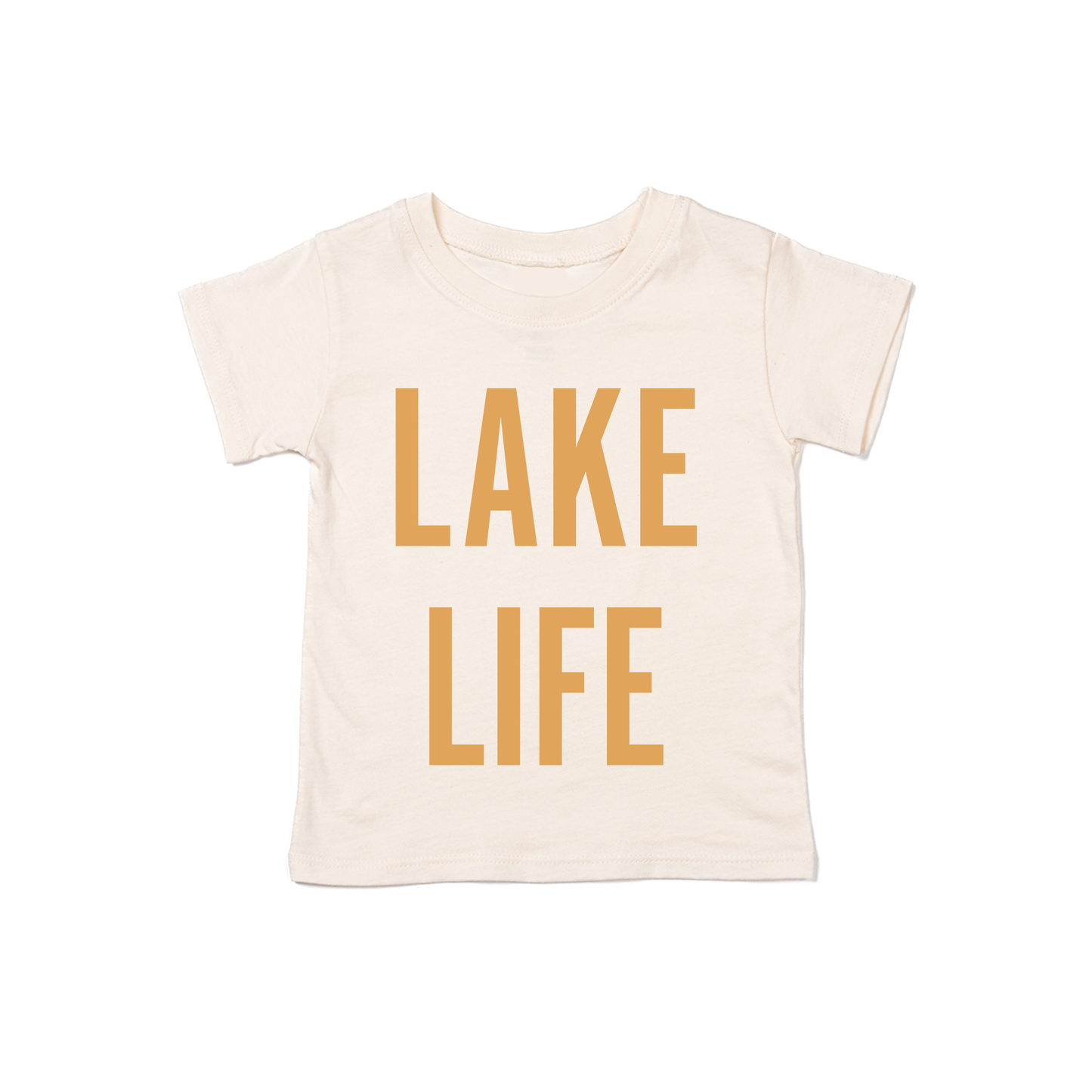 Lake Life (Mustard) - Kids Tee (Natural)