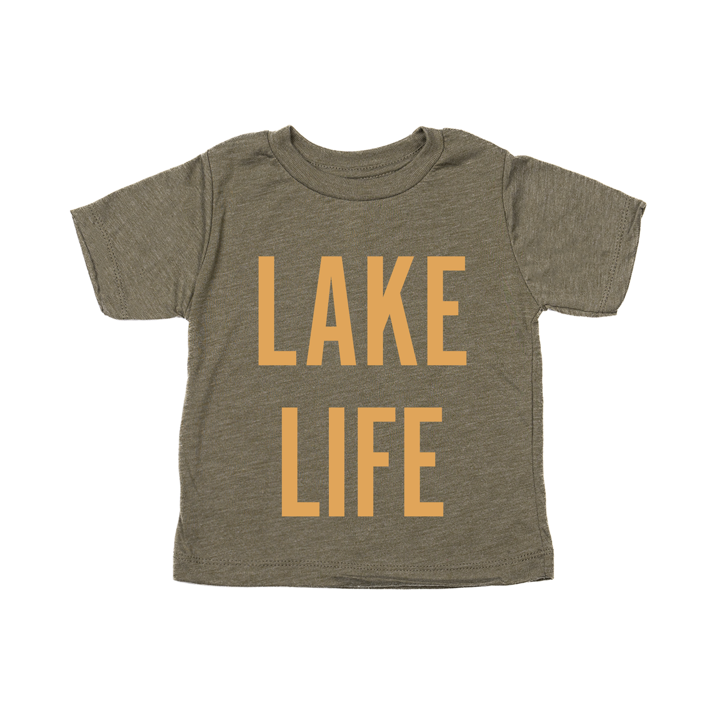 Lake Life (Mustard) - Kids Tee (Olive)