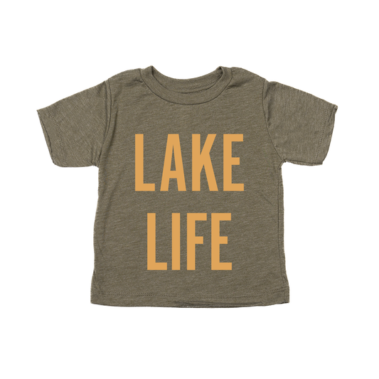 Lake Life (Mustard) - Kids Tee (Olive)