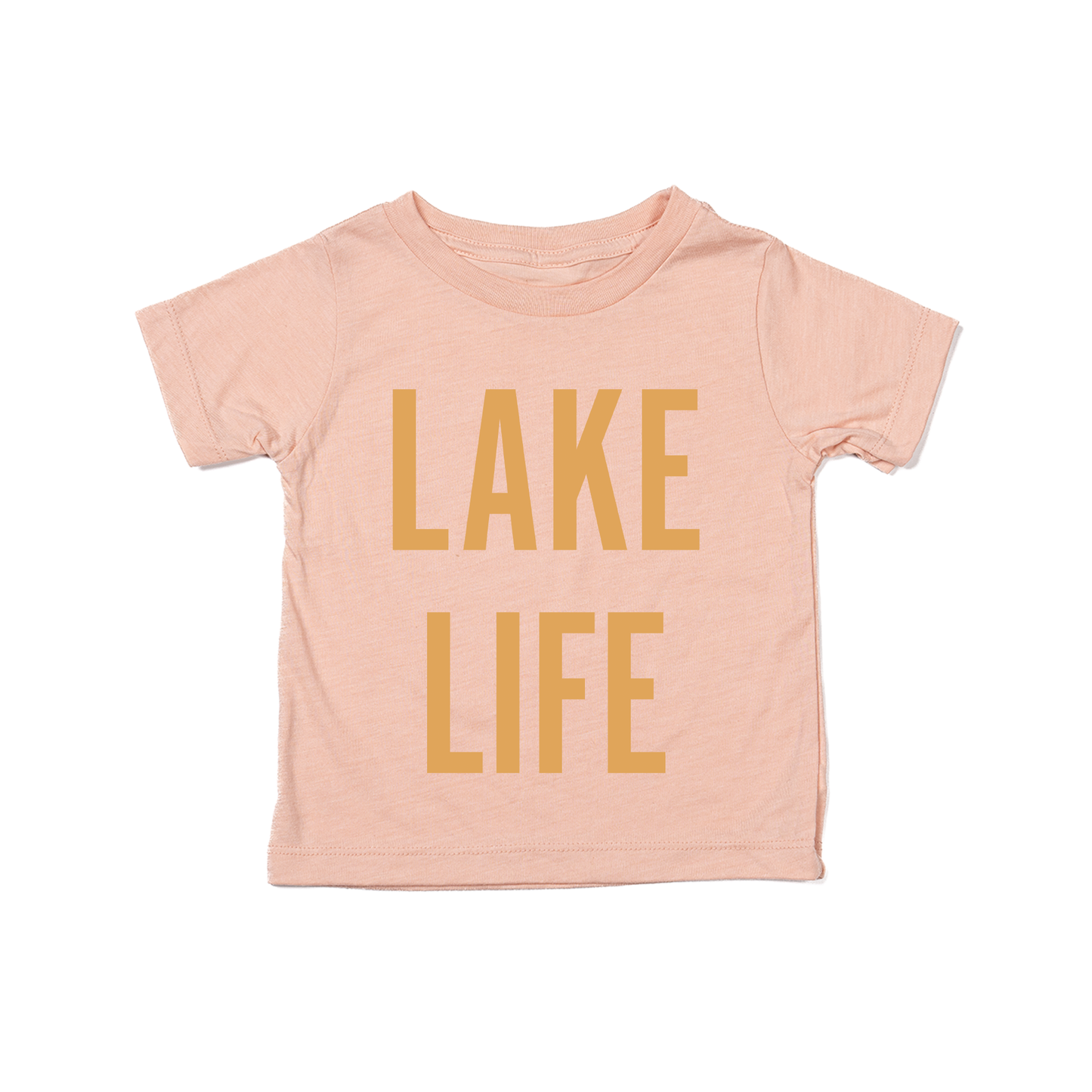 Lake Life (Mustard) - Kids Tee (Peach)