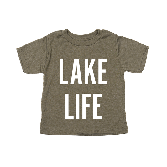 Lake Life (White) - Kids Tee (Olive)