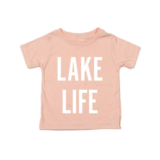 Lake Life (White) - Kids Tee (Peach)