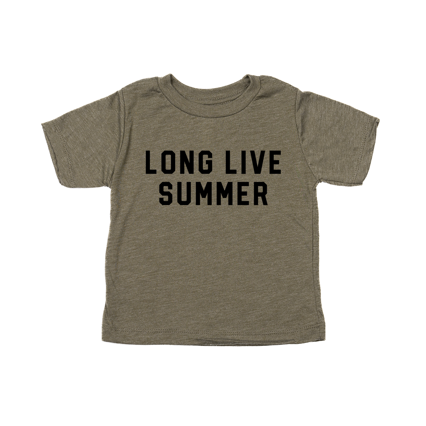 Long Live Summer (Black) - Kids Tee (Olive)