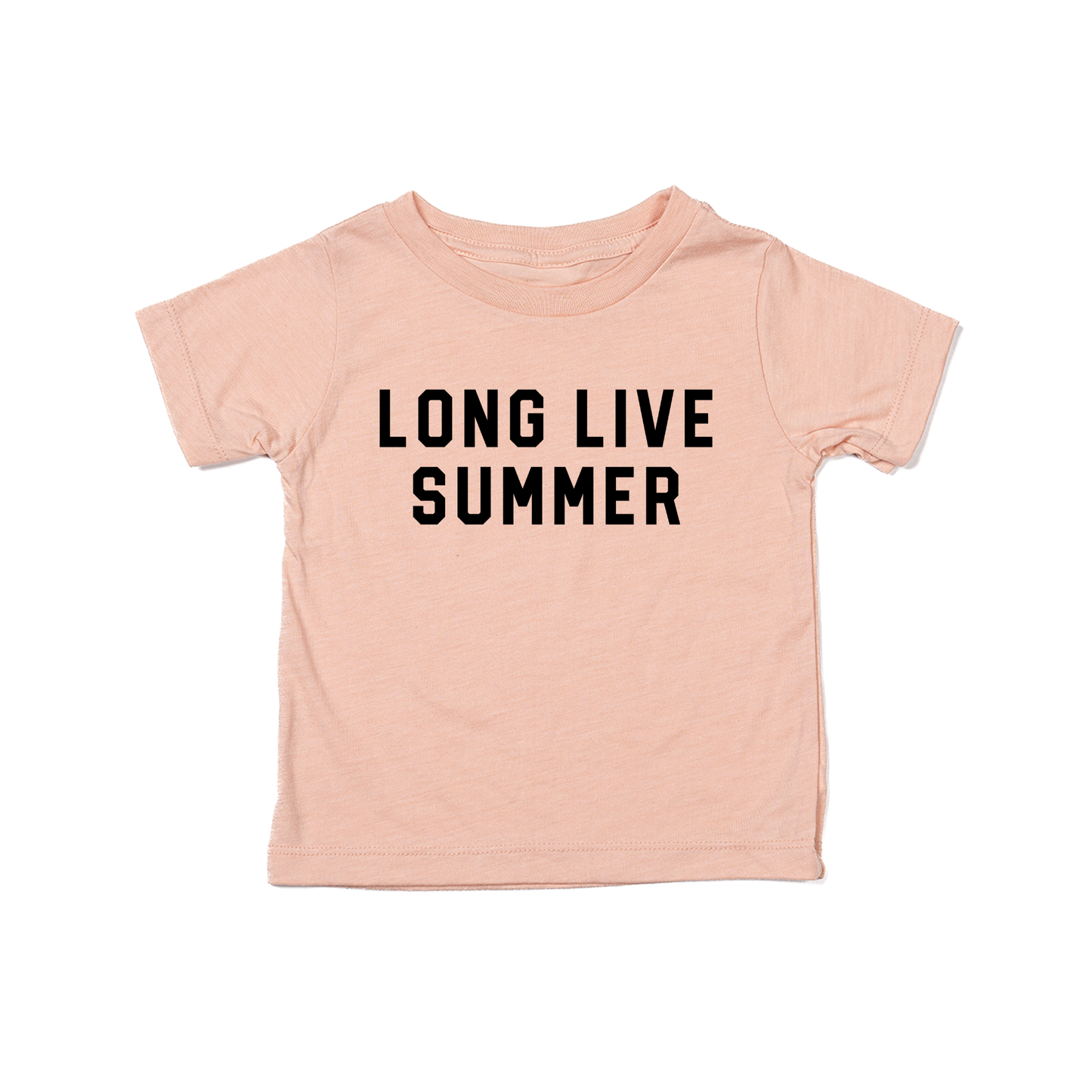 Long Live Summer (Black) - Kids Tee (Peach)