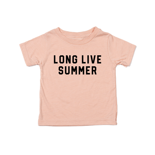 Long Live Summer (Black) - Kids Tee (Peach)