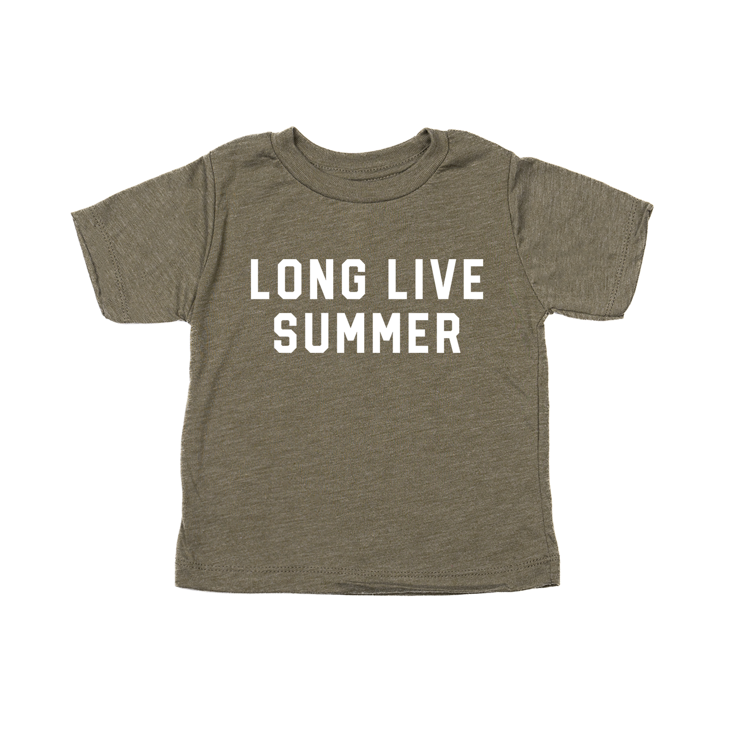 Long Live Summer (White) - Kids Tee (Olive)