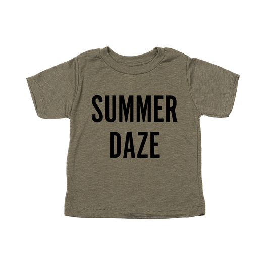 Summer Daze (Black) - Kids Tee (Olive)