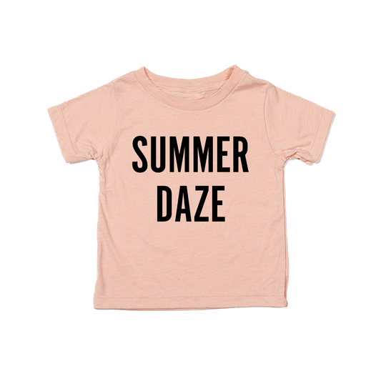 Summer Daze (Black) - Kids Tee (Peach)