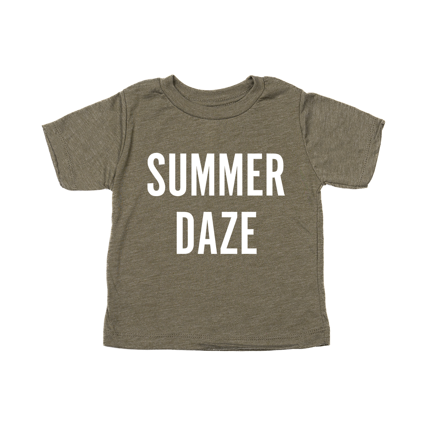 Summer Daze (White) - Kids Tee (Olive)