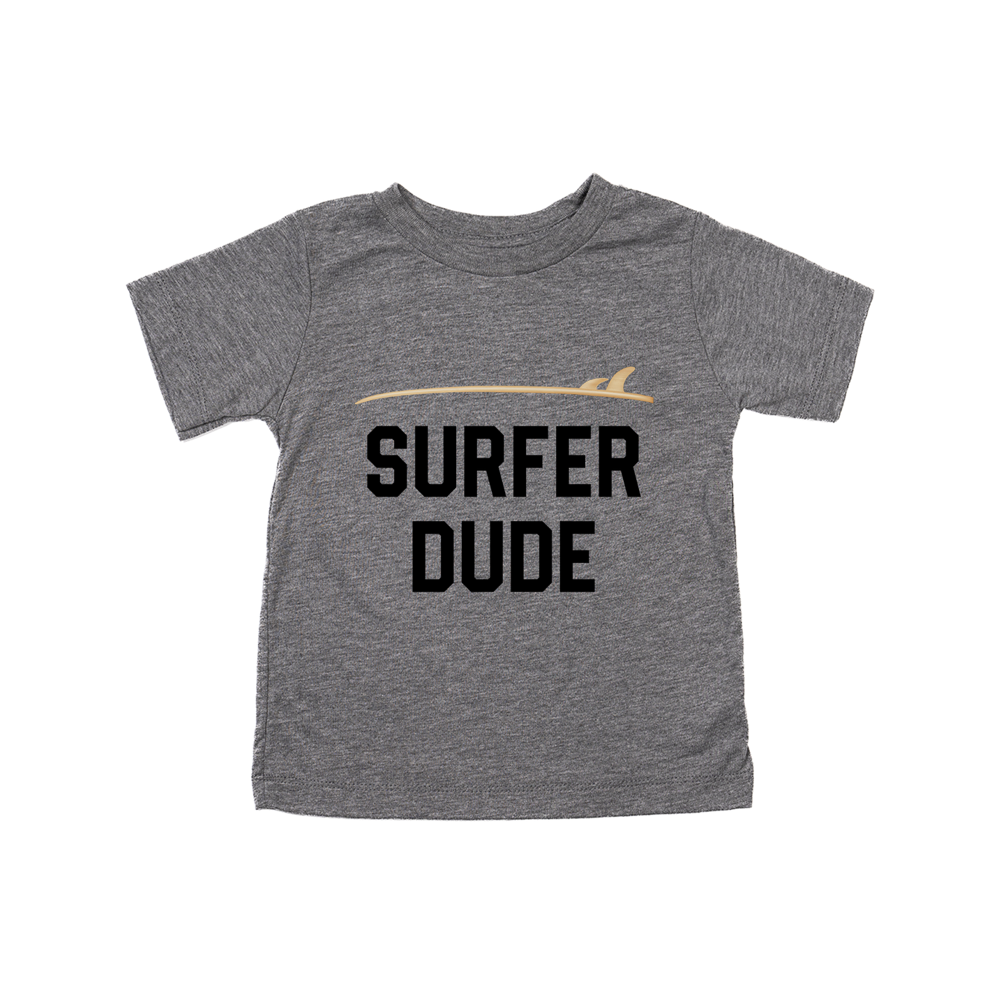 Surfer Dude (Black) - Kids Tee (Gray)