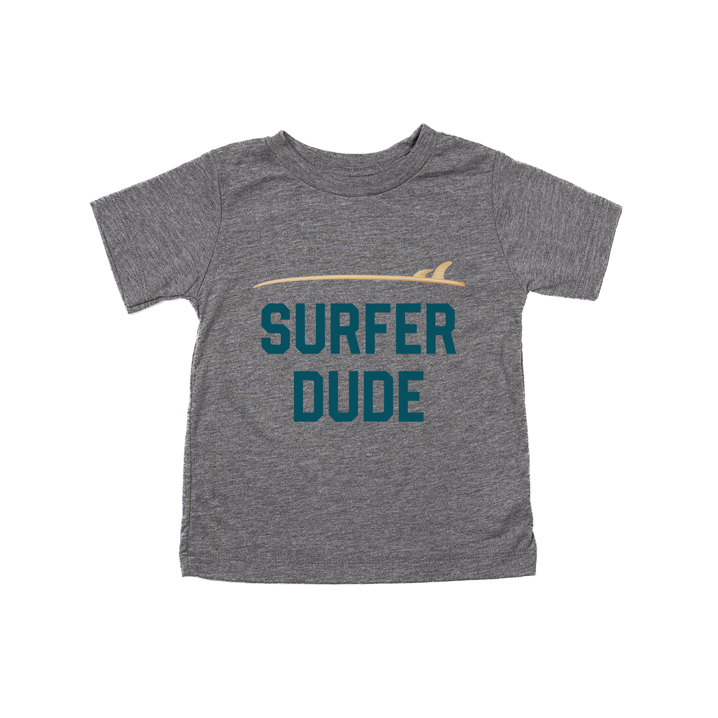 Surfer Dude (Deep Blue) - Kids Tee (Gray)