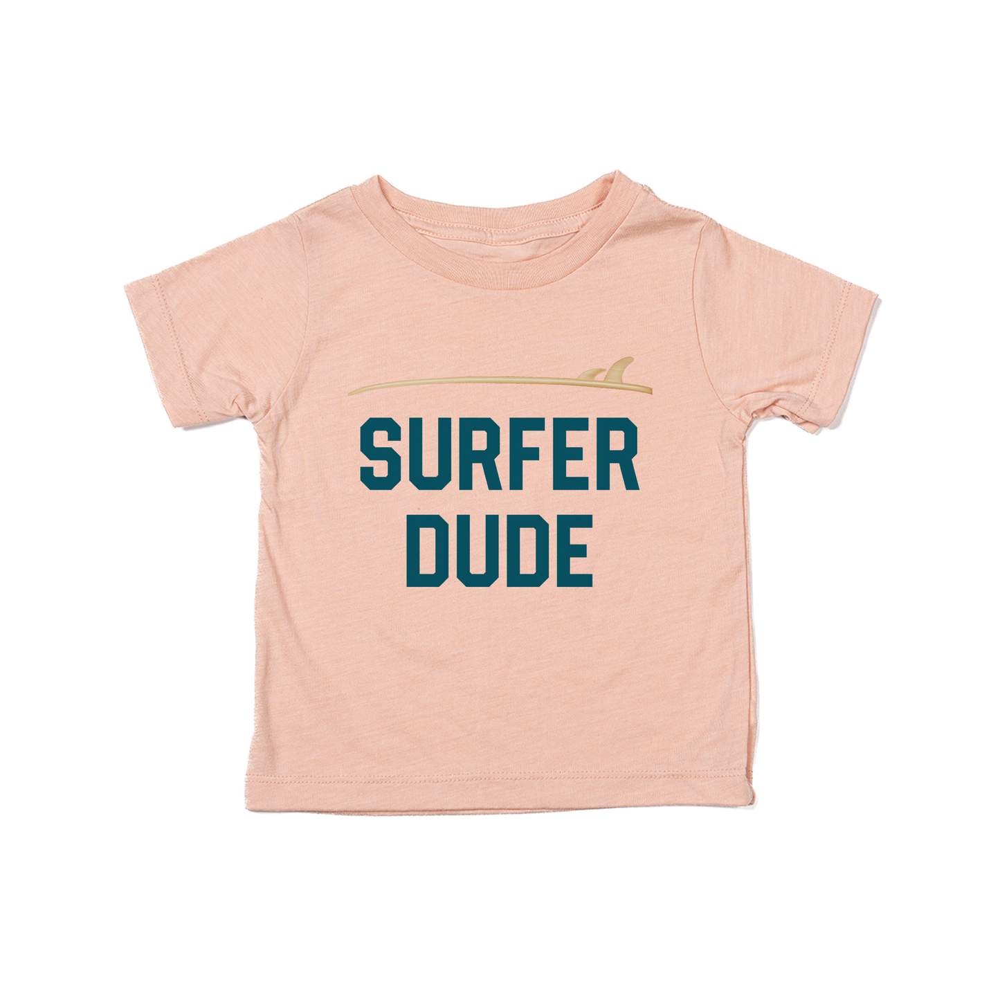 Surfer Dude (Deep Blue) - Kids Tee (Peach)