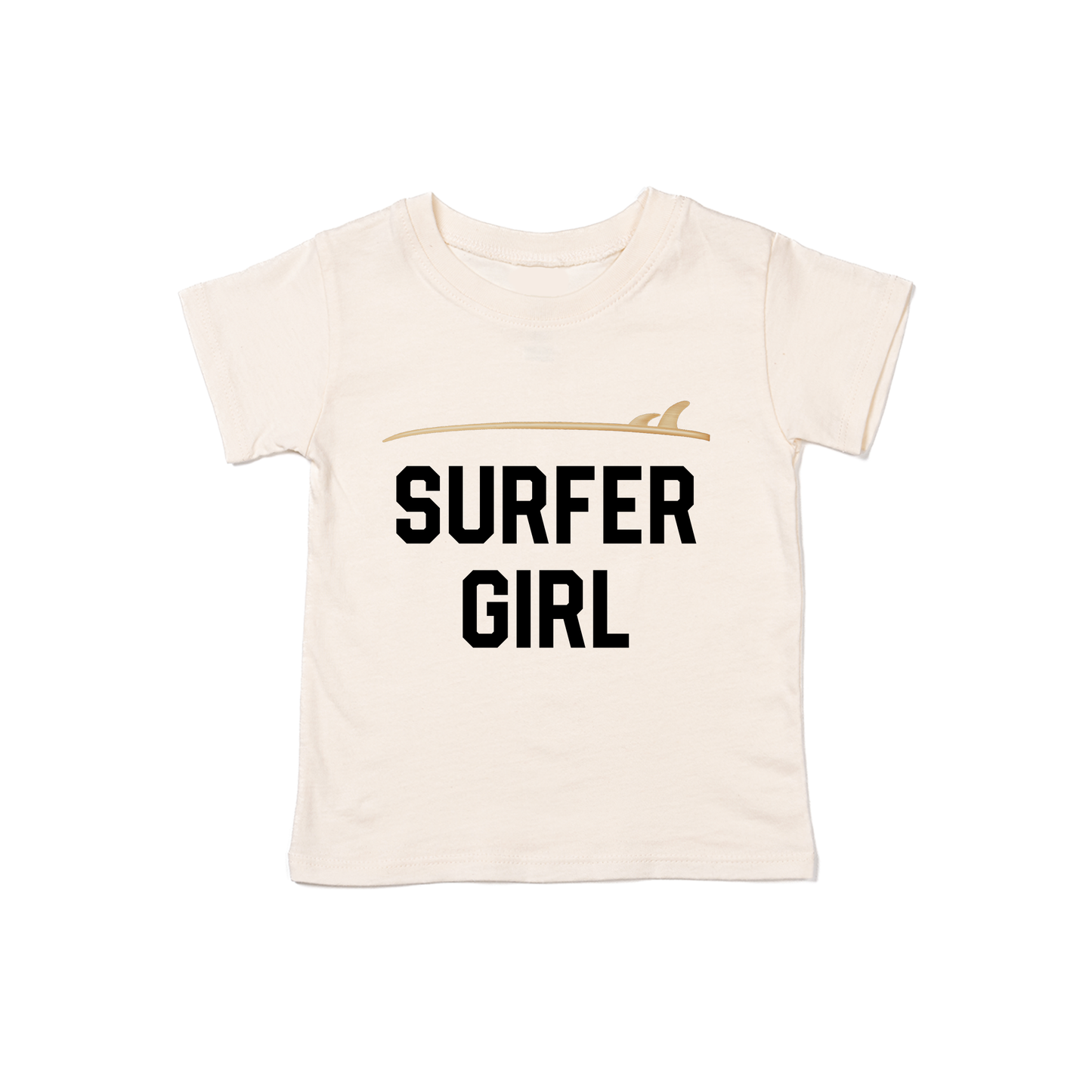 Surfer Girl (Black) - Kids Tee (Natural)