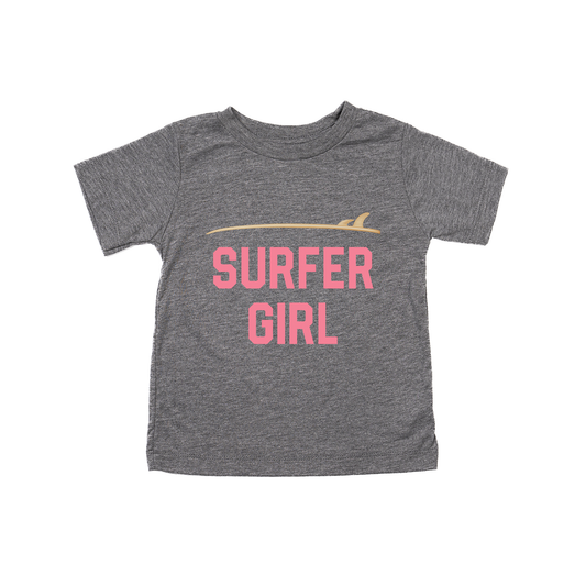 Surfer Girl (Pink) - Kids Tee (Gray)