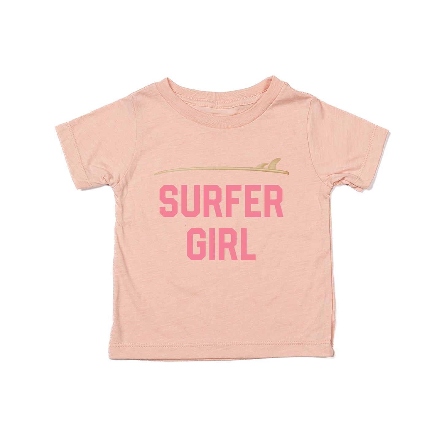 Surfer Girl (Pink) - Kids Tee (Peach)