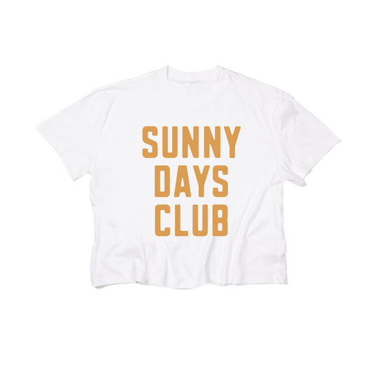 Sunny Days Club (Mustard) - Cropped Tee (White)