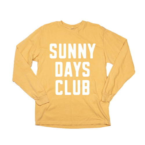 Sunny Days Club (White) - Tee (Vintage Mustard, Long Sleeve)