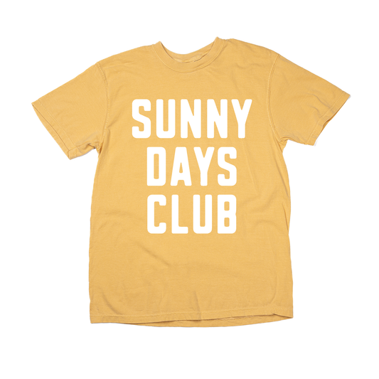Sunny Days Club (White) - Tee (Vintage Mustard, Short Sleeve)