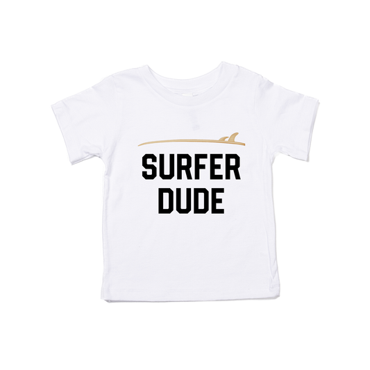 Surfer Dude (Black) - Kids Tee (White)