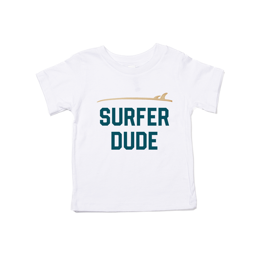 Surfer Dude (Deep Blue) - Kids Tee (White)