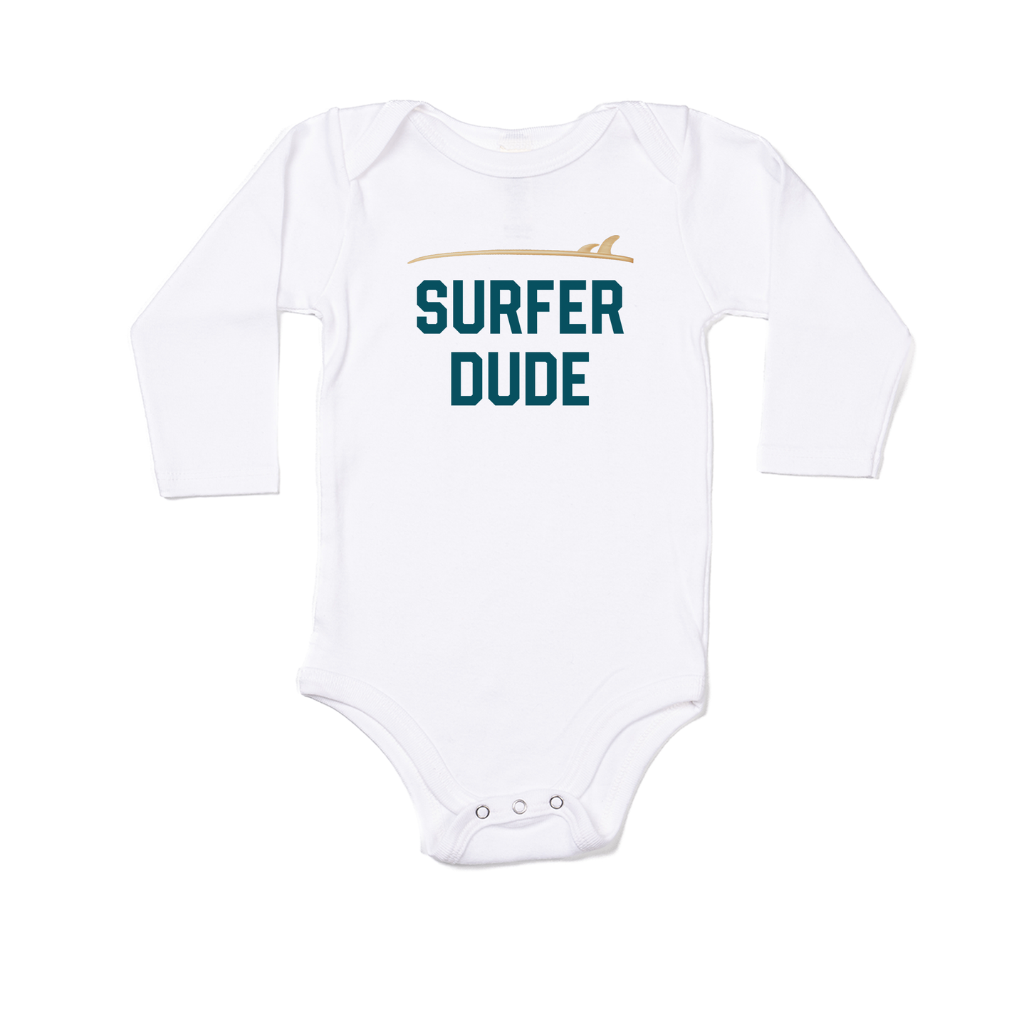 Surfer Dude (Deep Blue) - Bodysuit (White, Long Sleeve)