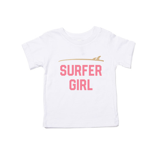 Surfer Girl (Pink) - Kids Tee (White)